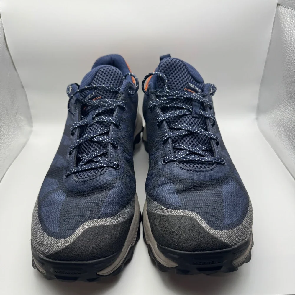Merrell Nova 3 Mens Hiking Trail Running Shoes Navy Blue Orange J067575 Size 12